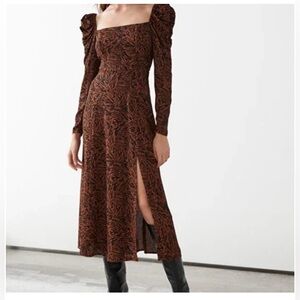 & Other stories Brown Animal Patterned Dress
